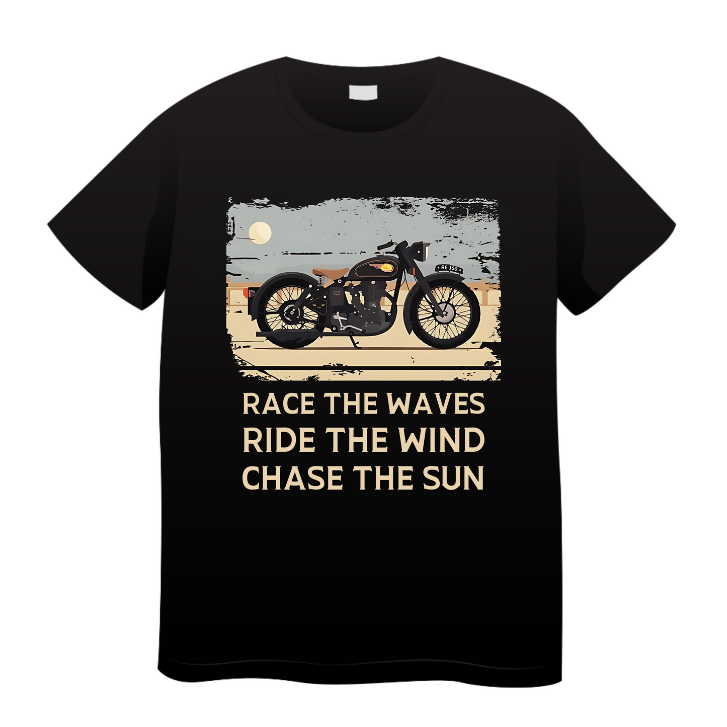 Race The Waves Chase The Sun: Biker T-Shirt