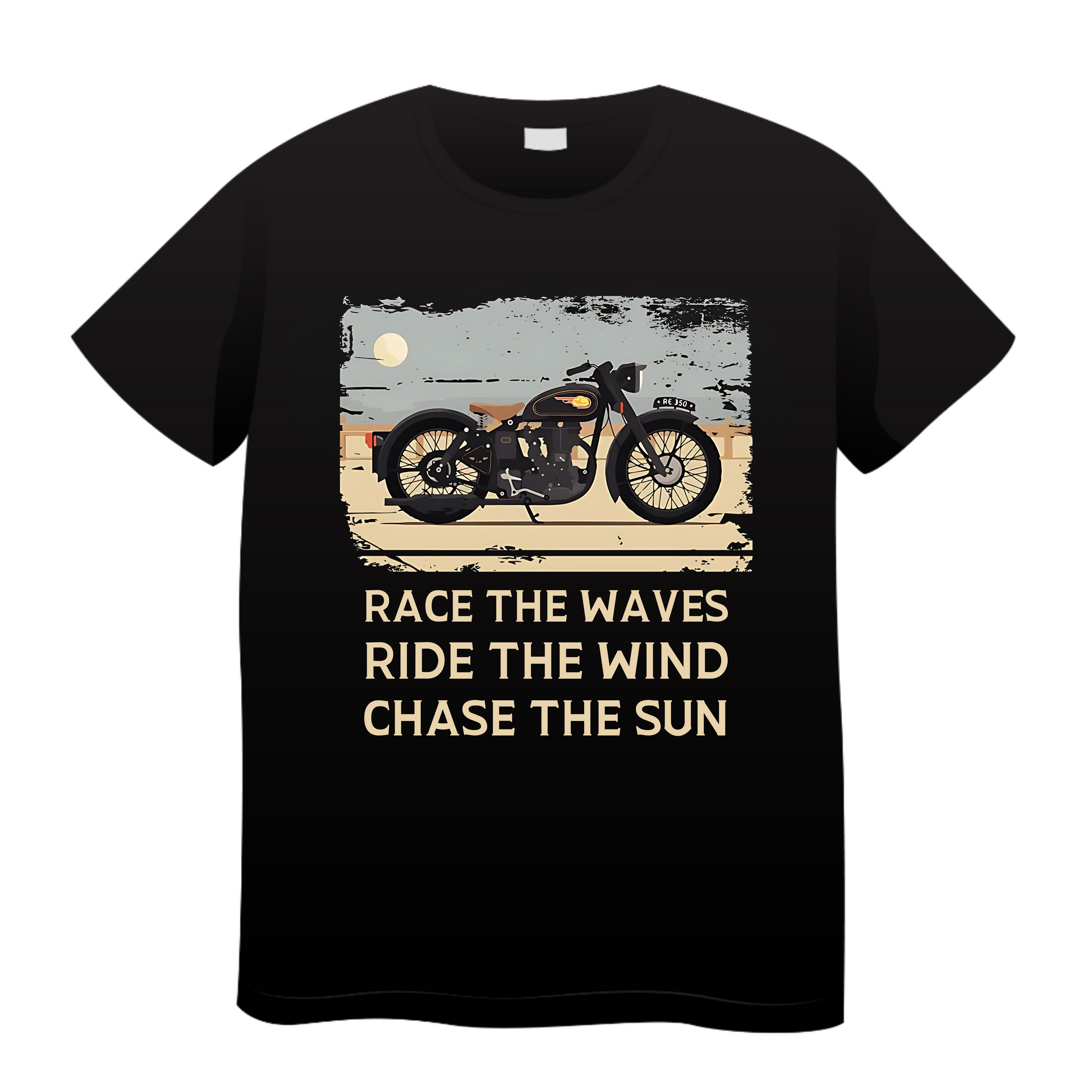 Race The Waves Chase The Sun: Biker T-Shirt